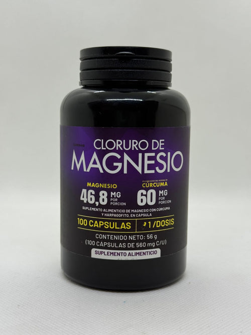CLORURO DE MAGNESIO 100 CÁPSULAS – BIENESTAR MUSCULAR